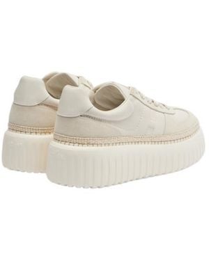 Hogan Leather And Suede Platform Sneakers - White