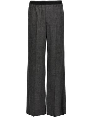 Balenciaga Checked Wide-Leg Pants - Gray