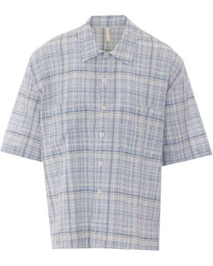 sunflower Adam Checked Short-Sleeve Shirt - Grey