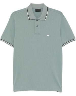 Emporio Armani Tipped Cotton Polo Shirt - Green