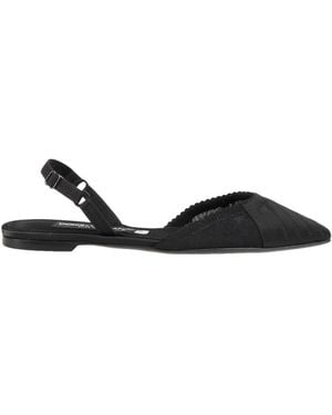 Dolce & Gabbana Plain Satin Flat Shoes - Black