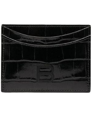 Balenciaga Hourglass Logo-Plaque Cardholder - Black