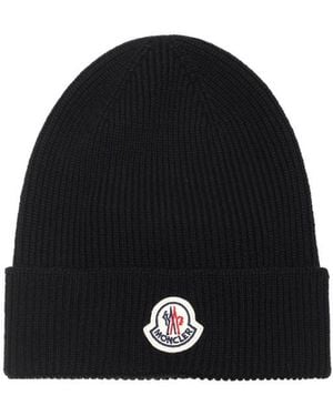 Moncler Logo Patch Beanie - Black