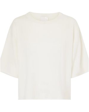 Allude Cropped Knit Top - White