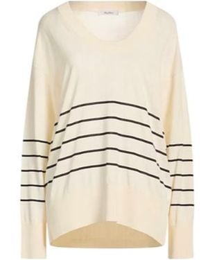 Max Mara Striped Knit Sweater - Natural