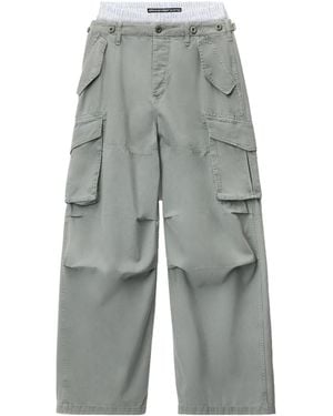 Alexander Wang Layered-Waistband Cargo Trousers - Grey