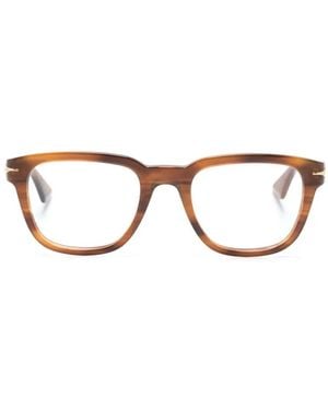Montblanc Logo-Engraved Rectangle-Frame Glasses - Brown
