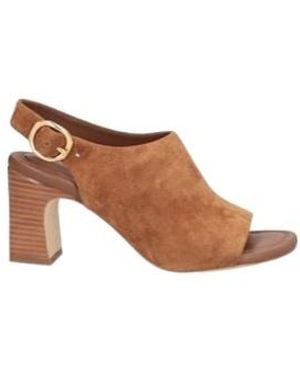 Rag & Bone Round-Toe Block-Heel Sandals - Brown