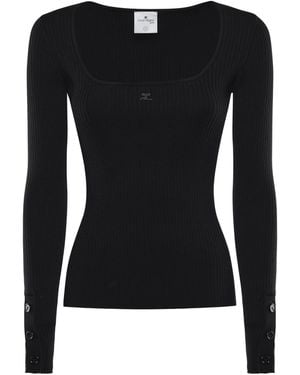 Courreges Crew Neck Knitwear - Black