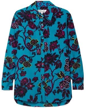 Diane von Furstenberg Lala Printed Shirt - Blue