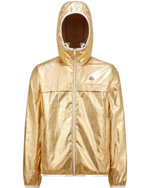 Moncler Roques Zip Up Hooded Jacket - Metallic