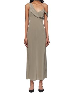 St. Agni Long Dress With A Train - Natural