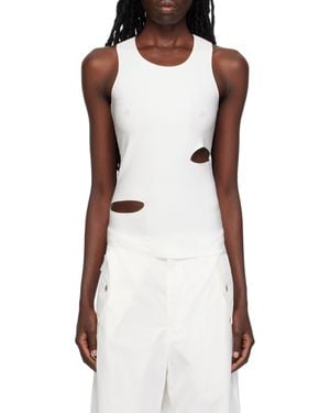 Dion Lee Cut-Out Round-Neck Tank Top - White