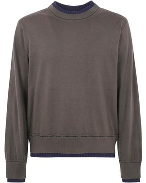 Sacai Contrast-Trimmed Jumper - Grey
