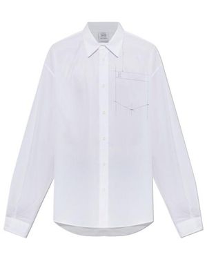 Vetements Collared Long-Sleeved Shirt - White