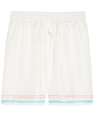 CASABLANCA Dance Joy Printed Silk Shorts - White