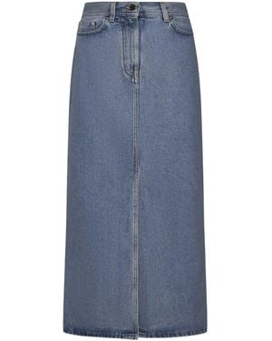 Loulou de Saison High-Rise Long Denim Skirt - Blue