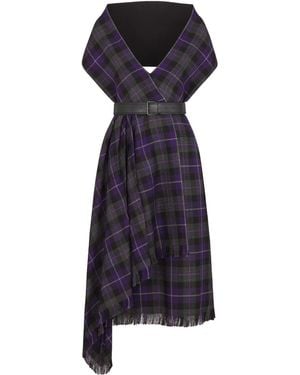 Dior Christian Mid-Length Belted Dress - Blue