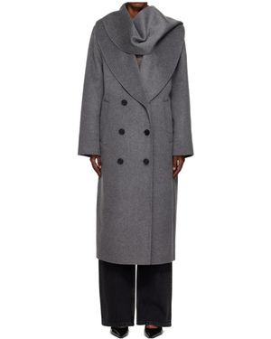 Rohe Double-Sided Scarf Collar Coat - Grey