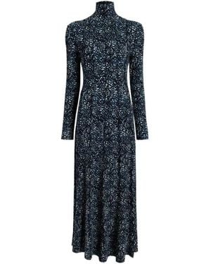 Proenza Schouler Mabel Turtleneck Ruffled Maxi Dress - Blue