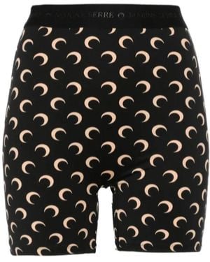 Marine Serre Moon-Print Shorts - Black