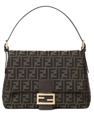 Fendi Ff Zucca Jacquard Fabric Bag - Black