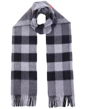 Burberry Logo Chequered Scarf - Blue