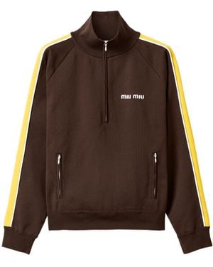 Miu Miu Zip Track Sweatshirt - Brown