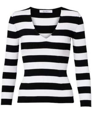 Max Mara Classic Striped Knitted Sweater - Black