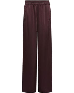 Marella Satin Elasticated-Waist Trousers - Purple