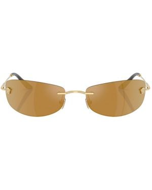Versace Eyewear Rectangle-Frame Sunglasses - Metallic