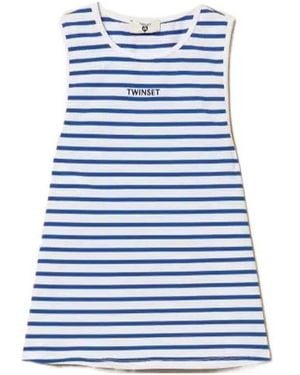 Twinset Striped Tank Top - Blue