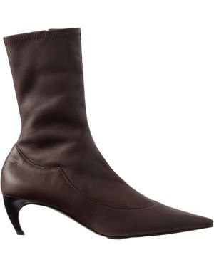 KHAITE Leather Ankle Boots - Brown