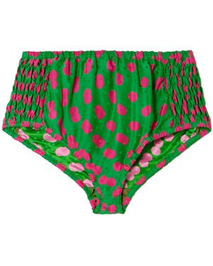 Dries Van Noten Polka Dot Pleated Shorts - Green