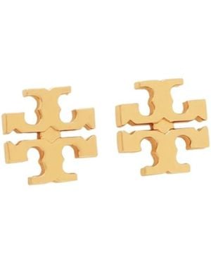 Tory Burch Kira Logo Stud Earrings - Metallic