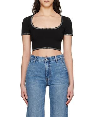 Alexander Wang Logo-Detailed Crop Top - Black