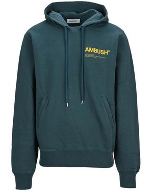 Ambush Chest Logo-Print Hoodie - Green