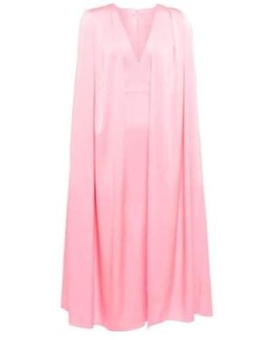 Alex Perry Crepe Shawl Midi Dress - Pink