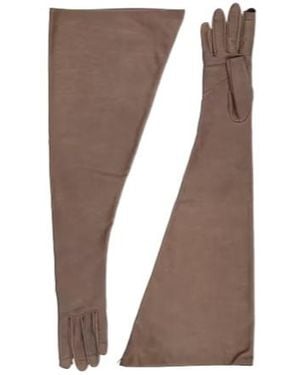Rick Owens Minimalist Solidcolor Leather Gloves - Brown