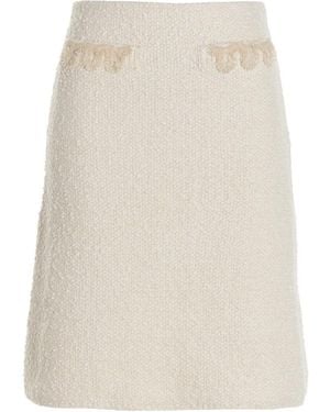 Lanvin High Waist Mini Skirt - Natural