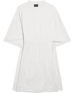 Balenciaga Dirty Effect Semi Fitted Dress - White