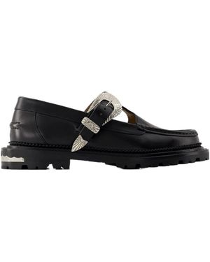 Toga Virilis Buckle-Fastening Leather Loafers - Black
