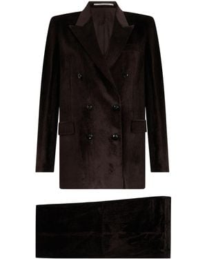 Tagliatore Velvet Jacket And Pants Set - Black