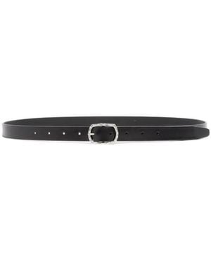 Ann Demeulemeester Garland 2 Cm Belt With Hammered Buckle - White