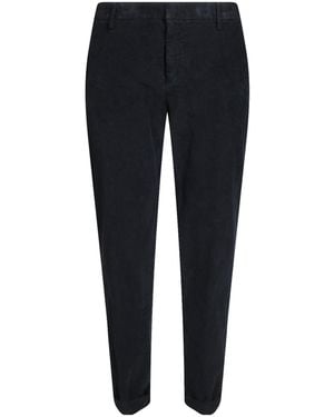 Dondup Corduroy Straight Leg Cuffed Pants - Black