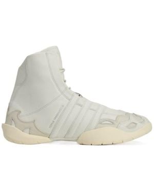 Y-3 Regu 2002 Hi Lace-Up Trainers - Natural