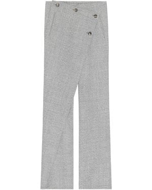 Courreges Oblique Button Pants - Gray