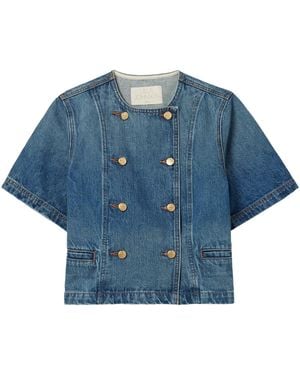 Ulla Johnson Serge Double-Breasted Denim Jacket - Blue