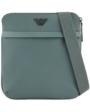 Emporio Armani Asv Recycled-Nylon Flat Shoulder Bag - Green