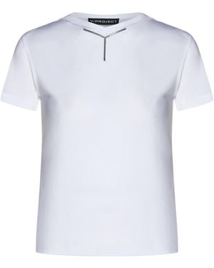 Y. Project Y Detailed Crewneck T-Shirt - White